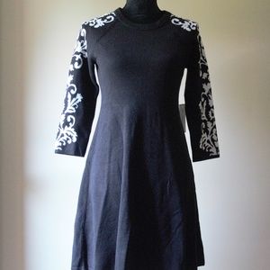 black sweater fabric dress